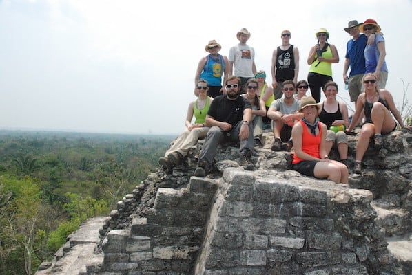 BNRS students atop ancient structure