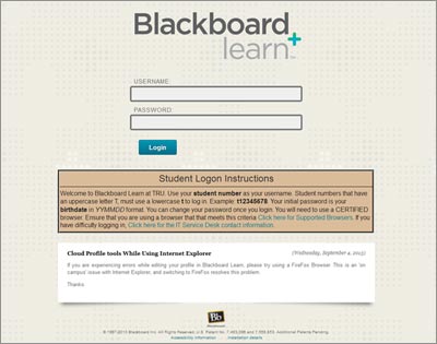 The login screen for Blackboard 9.1