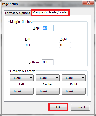 Pages Setup for Firefox
