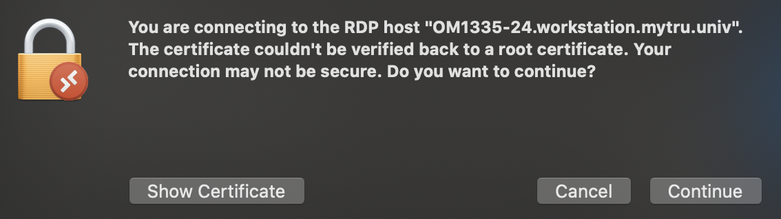Certificate Warning