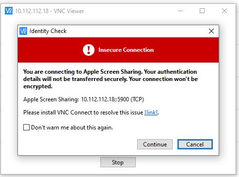 Certificate Warning