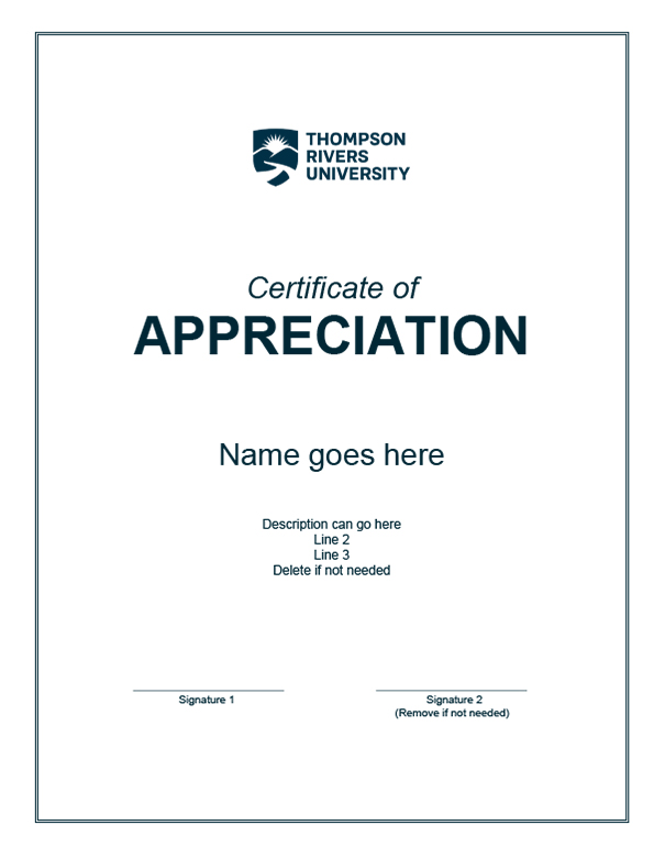 Appreciation Certificate vertical