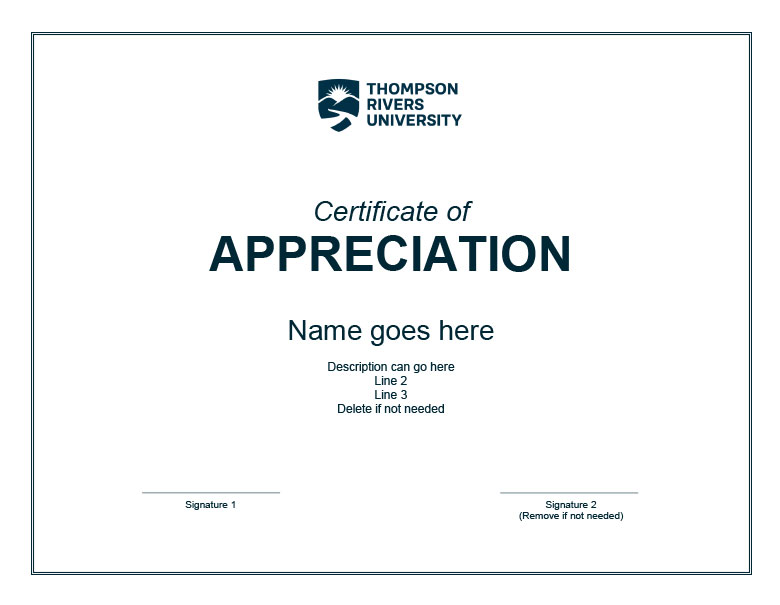 Appreciation Certificate Horizontal