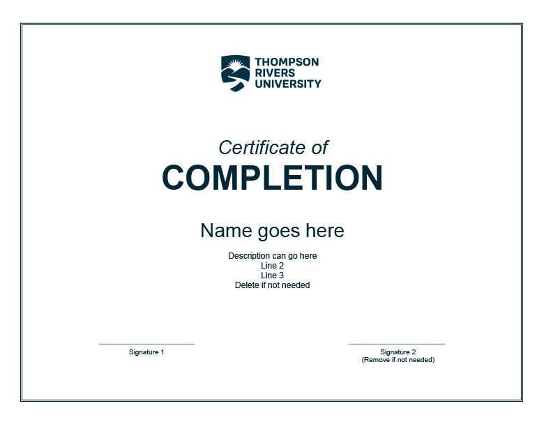 Completion Certificate Horizontal