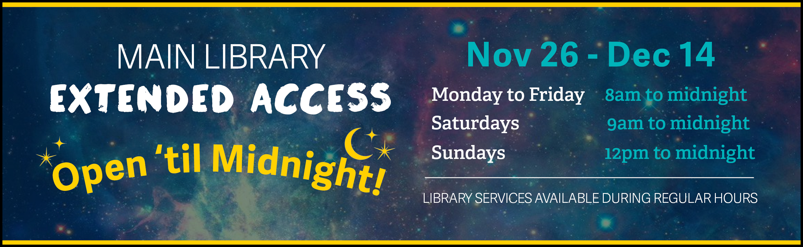 Extended Hours for Exams