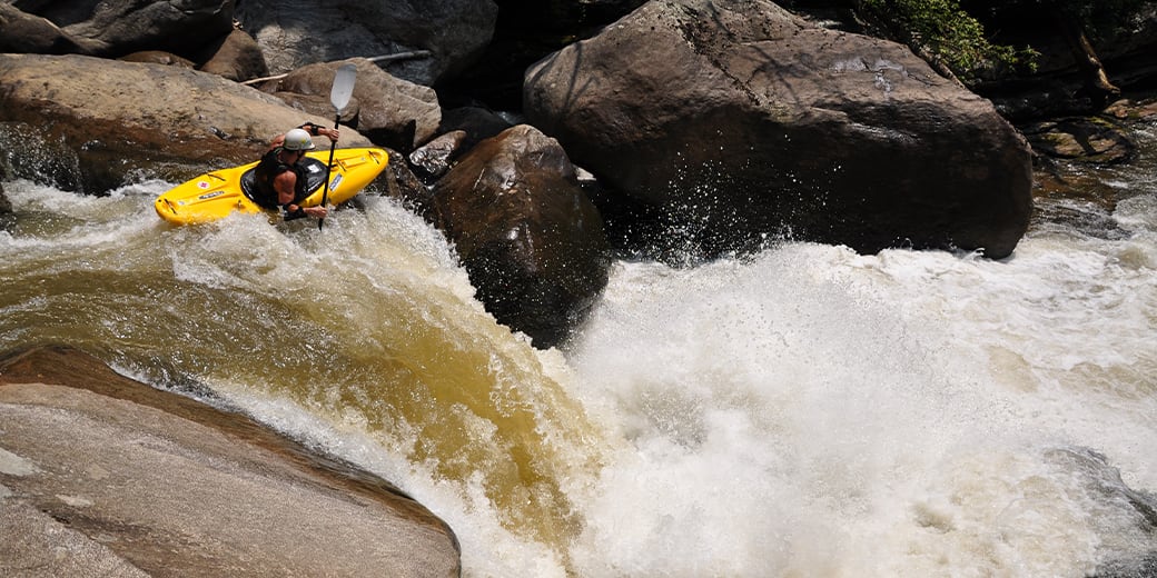 Adventure Studies student kayaking