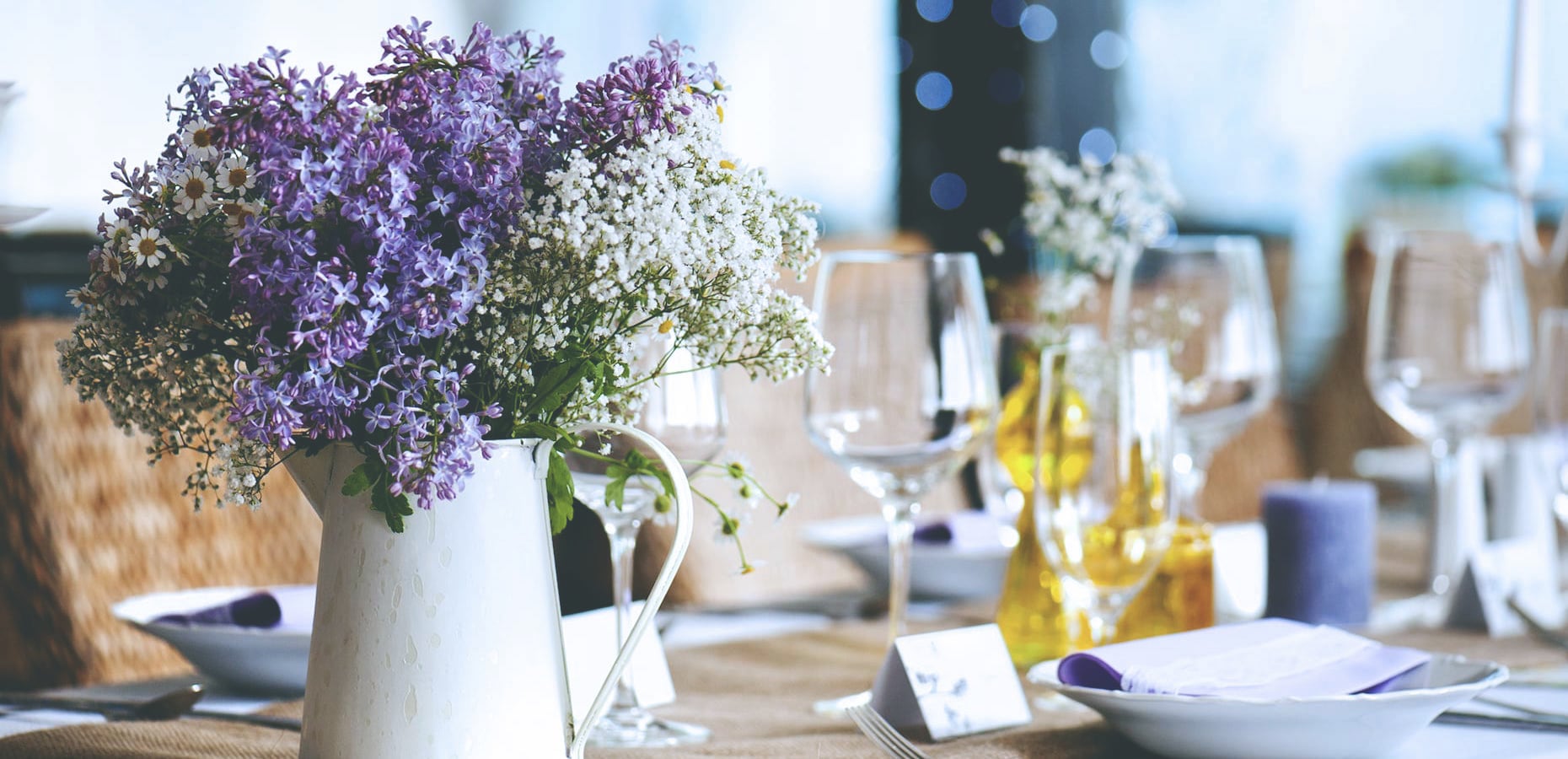 flowers and table settings