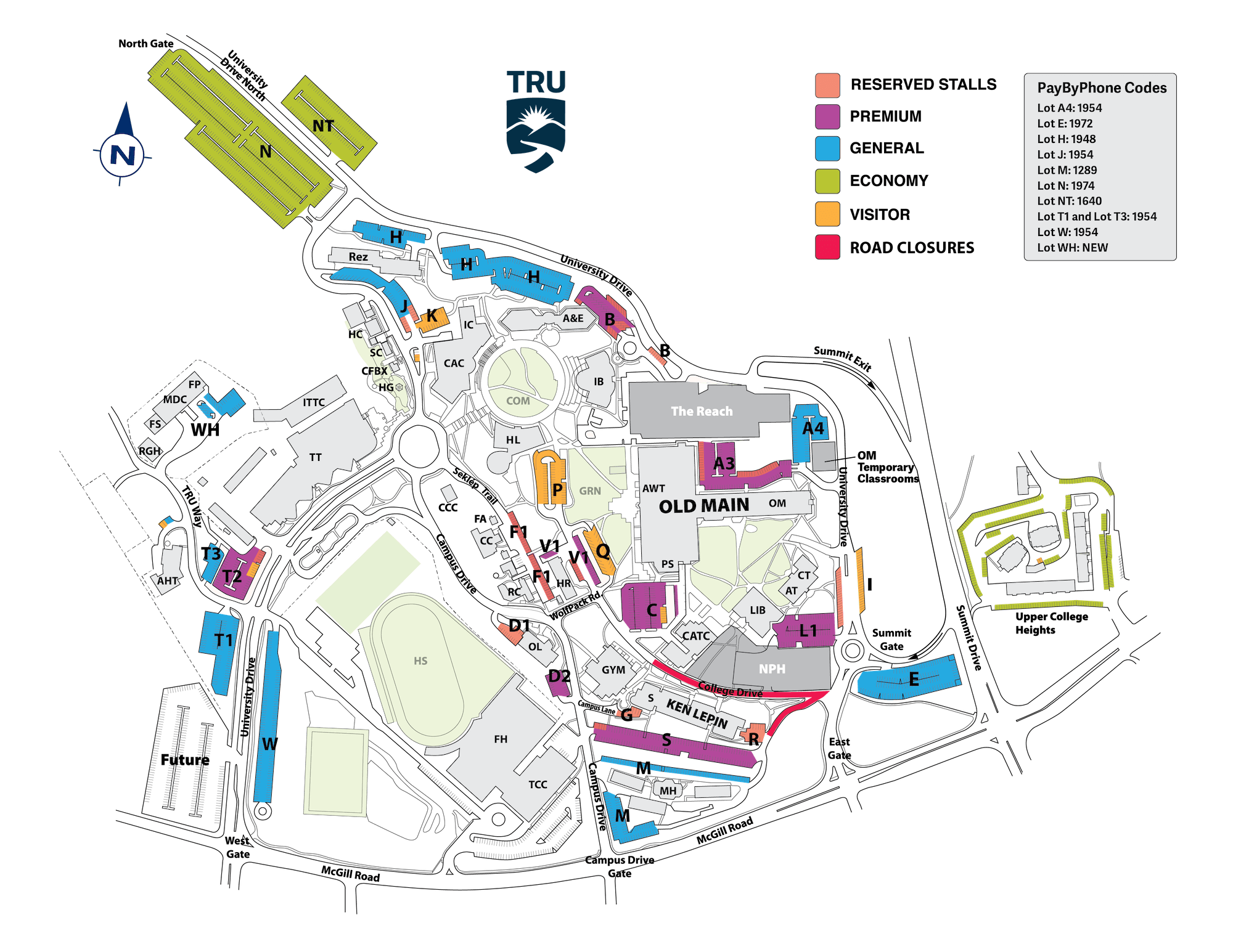 Truist Field Parking Map