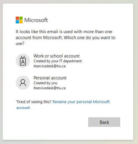 Outlook Login prompt 2