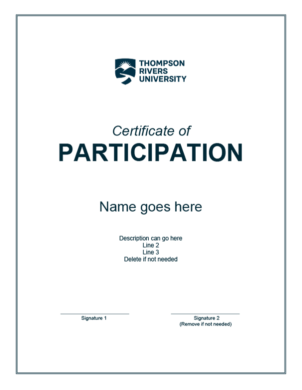 Participation Certificate vertical
