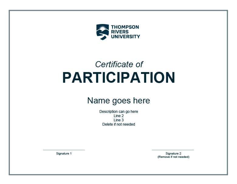 Participation Certificate Horizontal
