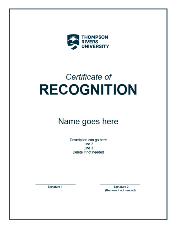 Recognition Certificate vertical