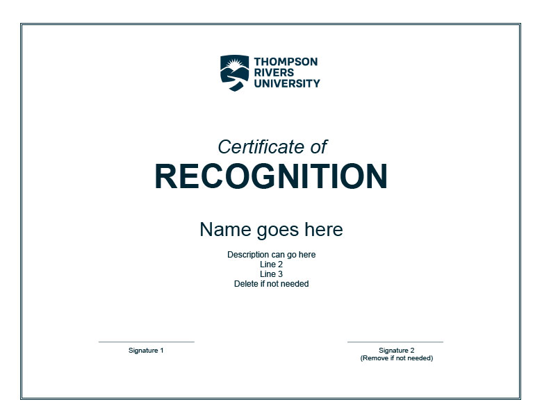 Recognition Certificate Horizontal