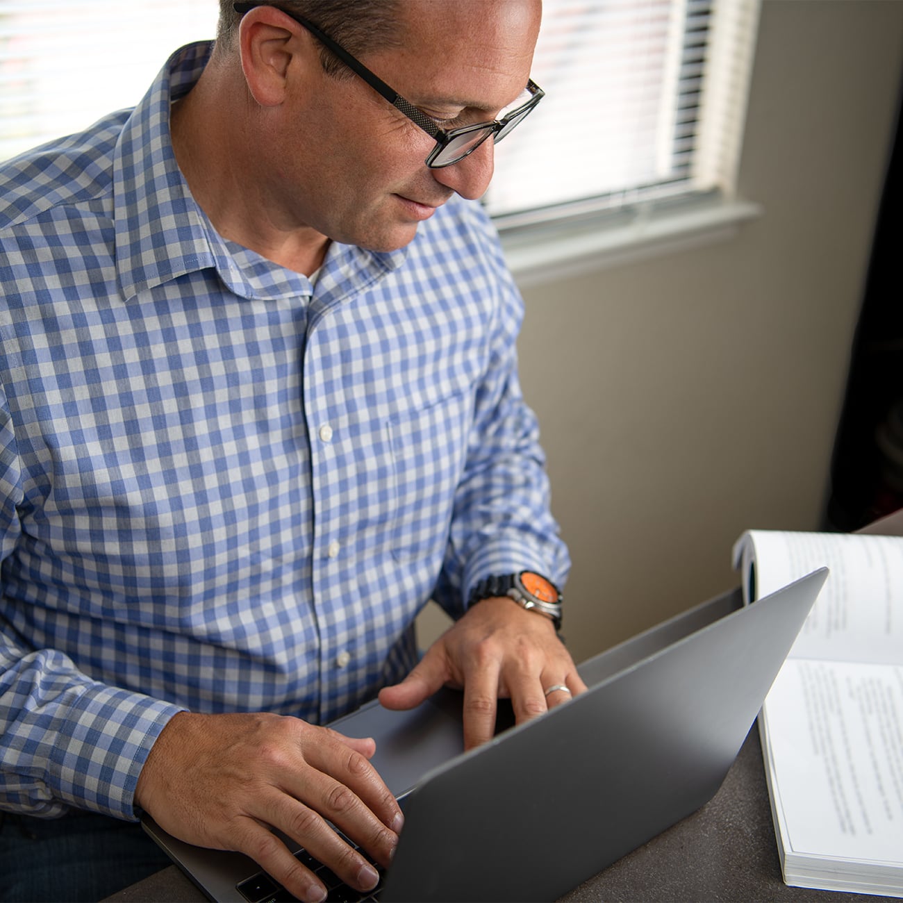 Man working on laptop