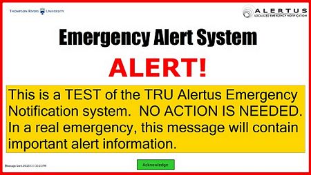 Emergency Alert Sample Message