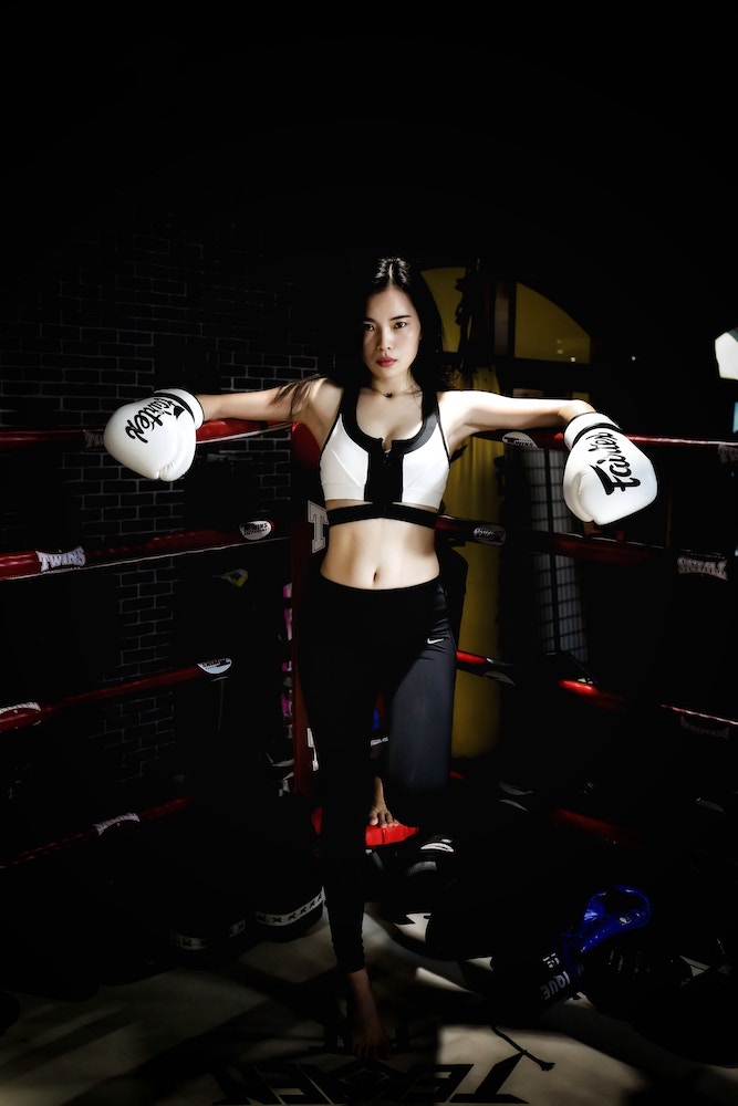 female kickboxer