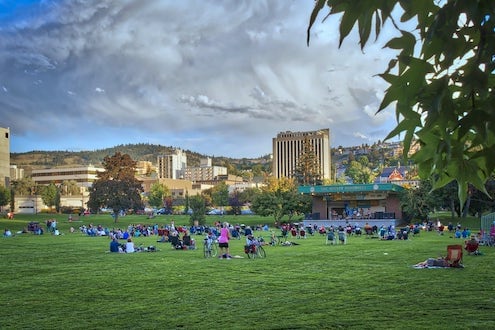 Outdoor concert in park in Downtown Kamloops