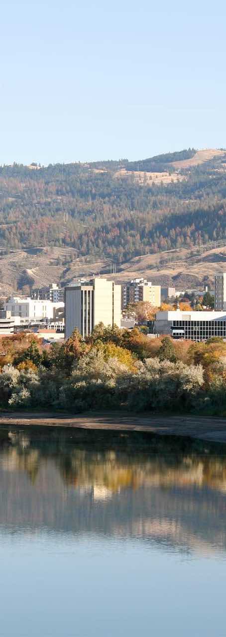 Kamloops Downtown behind Thompson River