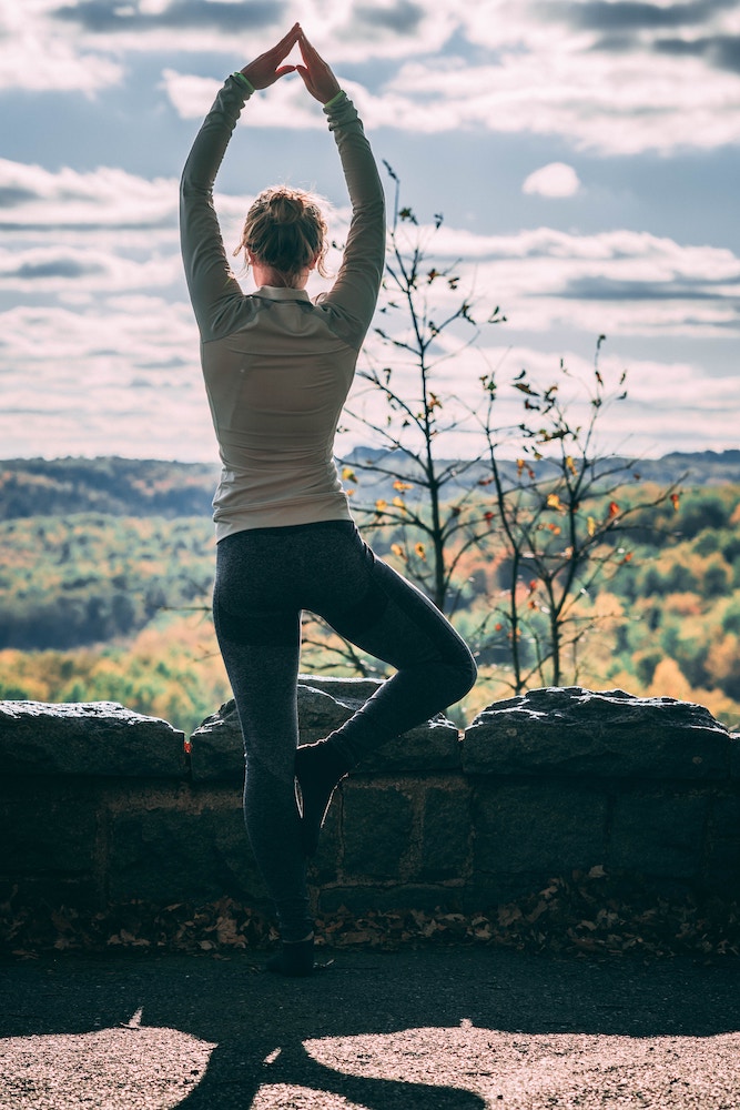 woman doing yoga
