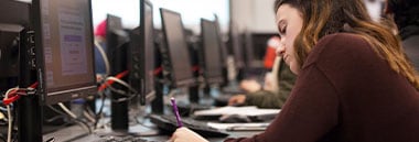 Student working in computer lab