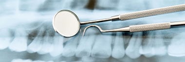 dental instruments and xray