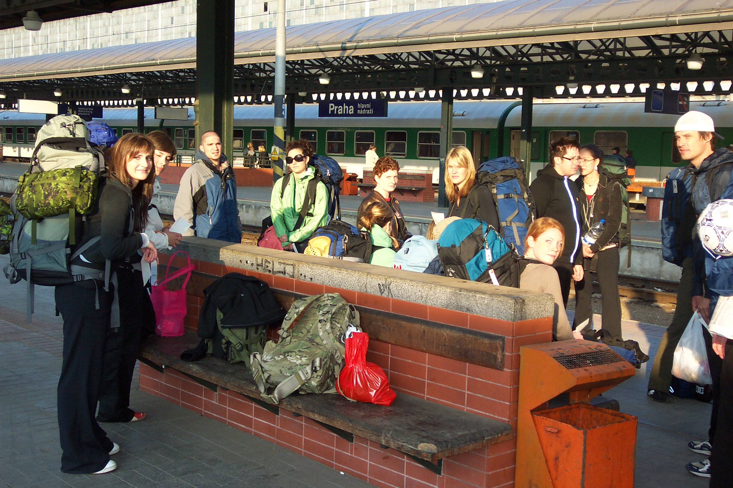 TRU students at the Prague railway station
