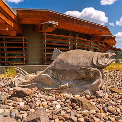 salmon statue