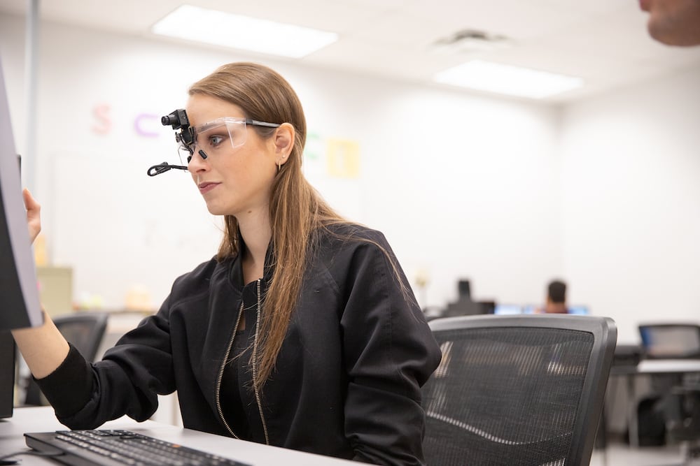 Student in psychology lab